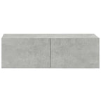 Mueble TV de pared 2 uds madera contrachapada gris 100x30x30cm