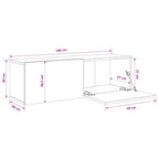 Mueble TV de pared 2 uds madera contrachapada gris 100x30x30cm