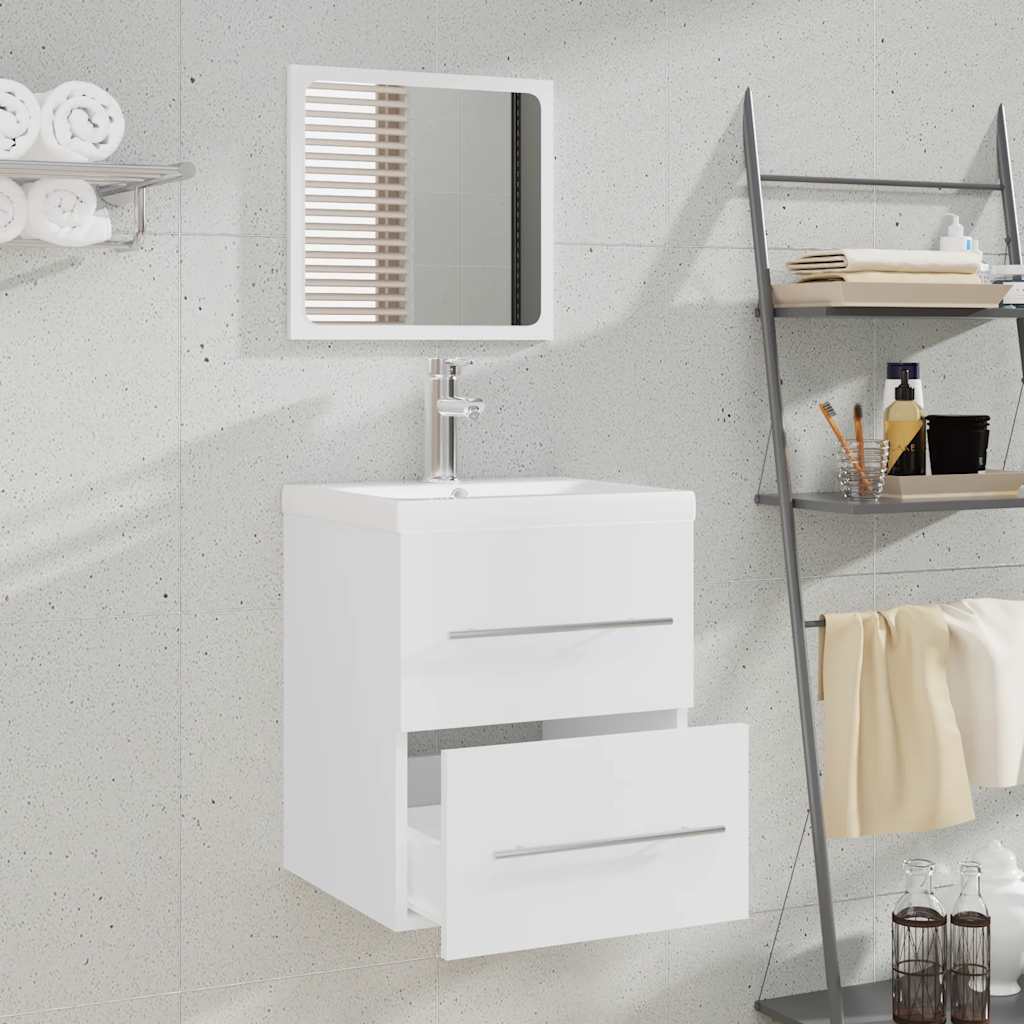 Armario de baño con espejo blanco 41x38,5x48 cm