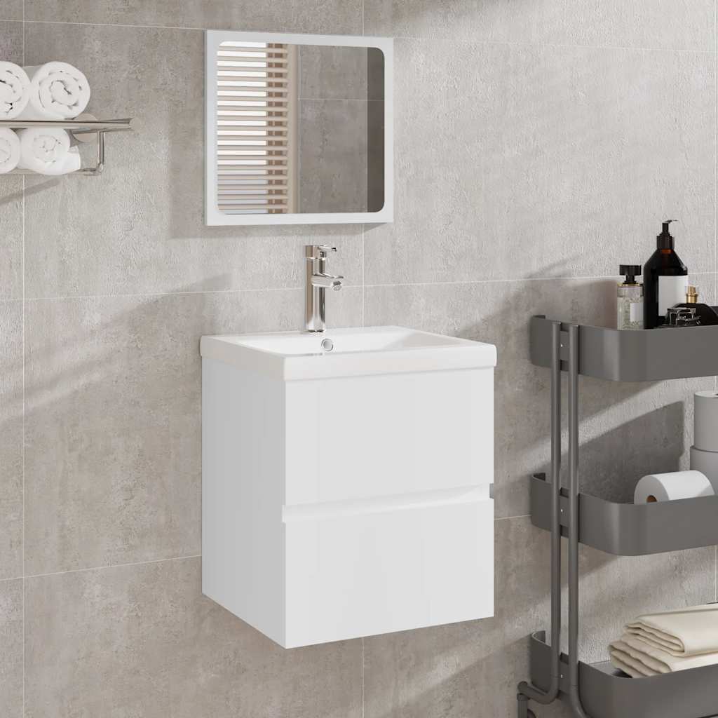 Armario de baño con espejo madera contrachapada gris Sonoma