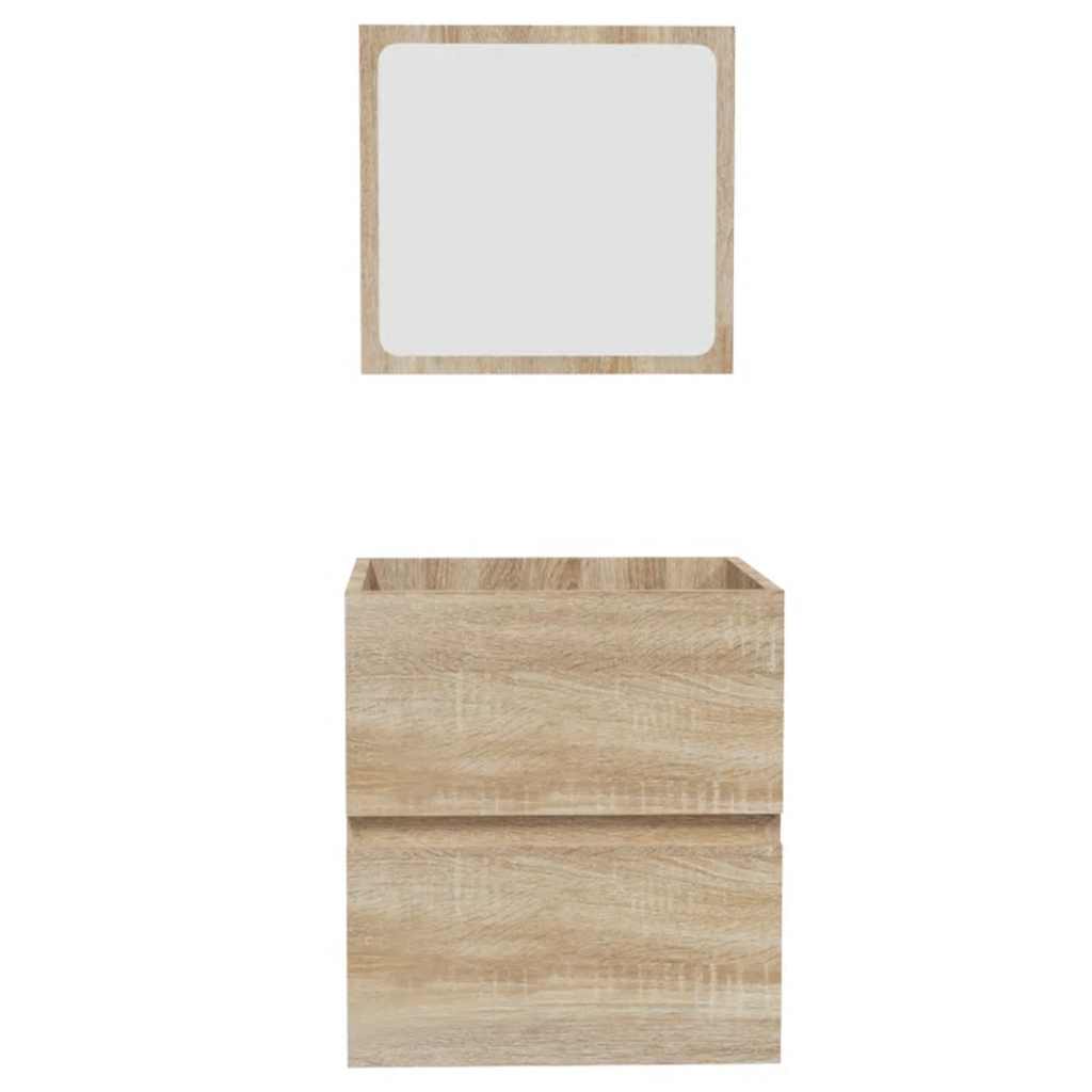 Armario de baño con espejo madera de ingeniería roble Sonoma