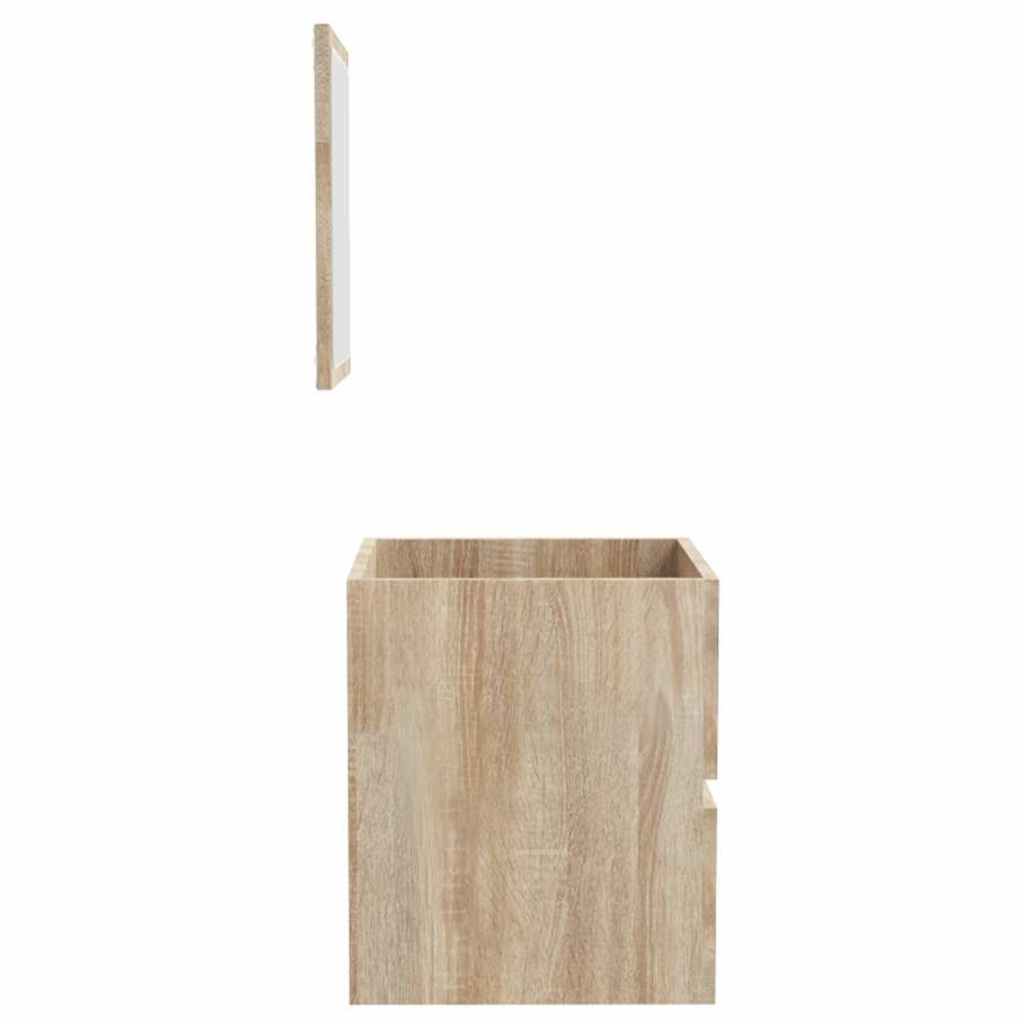 Armario de baño con espejo madera de ingeniería roble Sonoma