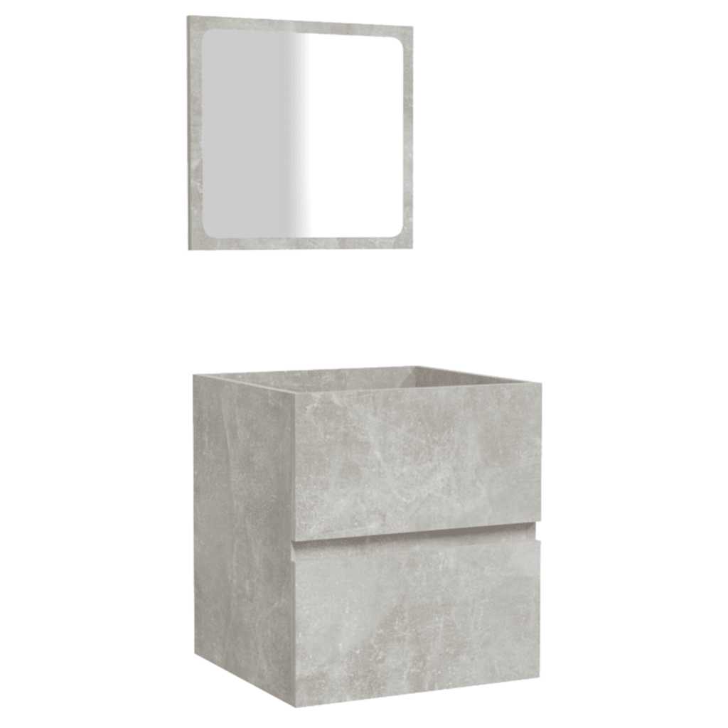 Armario de baño con espejo madera de ingeniería gris hormigón