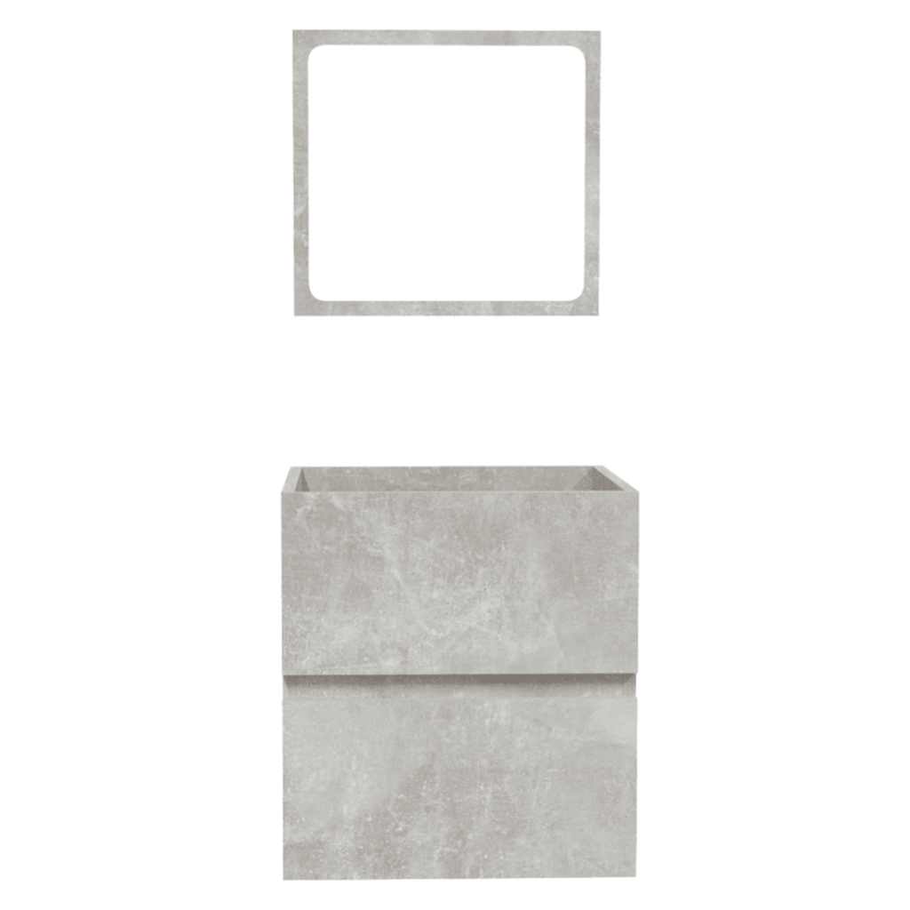 Armario de baño con espejo madera de ingeniería gris hormigón