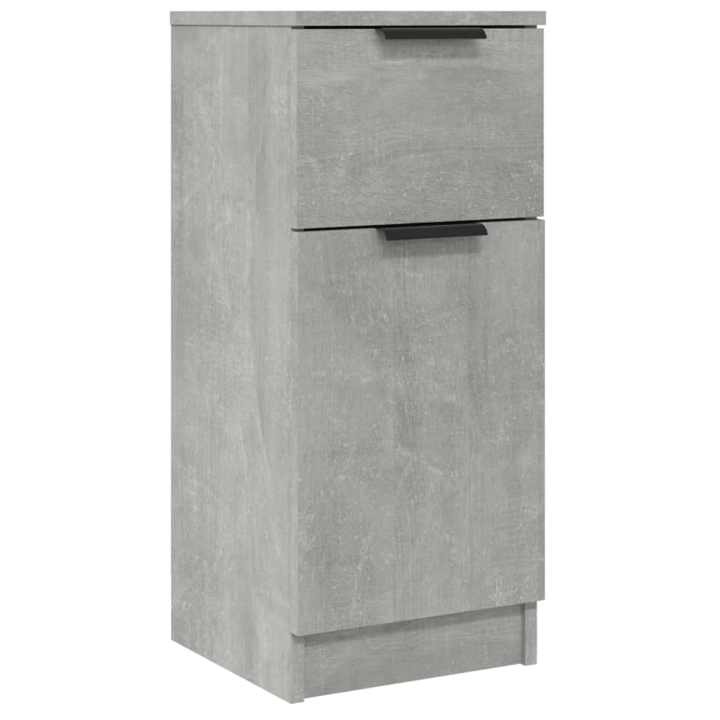 Aparador 2 uds madera contrachapada gris hormigón 30x30x70 cm