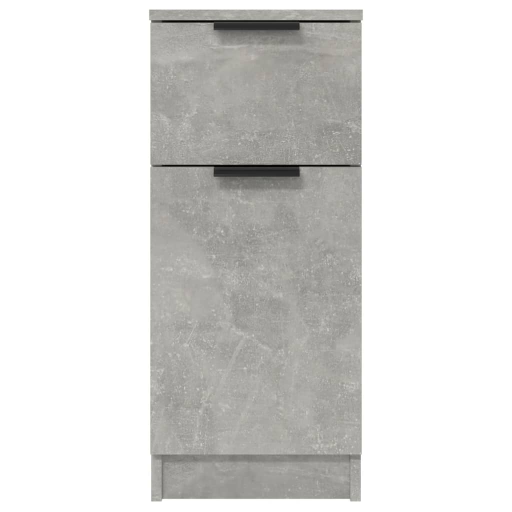Aparador 2 uds madera contrachapada gris hormigón 30x30x70 cm