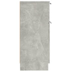 Aparador 2 uds madera contrachapada gris hormigón 30x30x70 cm