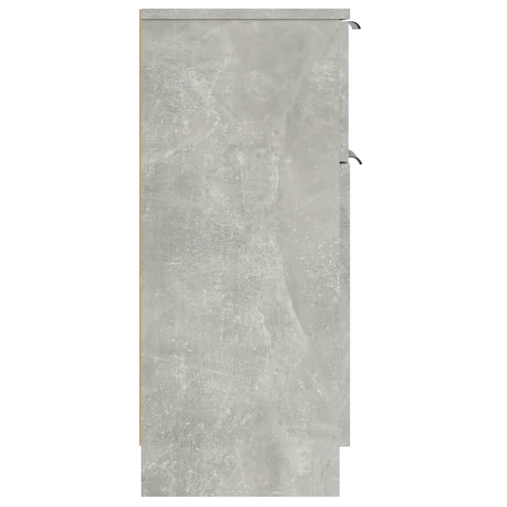 Aparador 2 uds madera contrachapada gris hormigón 30x30x70 cm