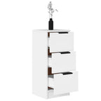 Aparador de madera contrachapada blanco 30x30x70 cm
