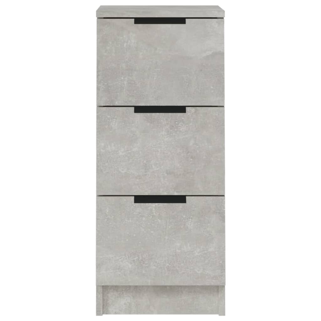 Aparador 2 uds madera contrachapada gris hormigón 30x30x70 cm
