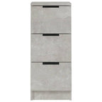 Aparador 2 uds madera contrachapada gris hormigón 30x30x70 cm