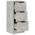 Aparador 2 uds madera contrachapada gris hormigón 30x30x70 cm