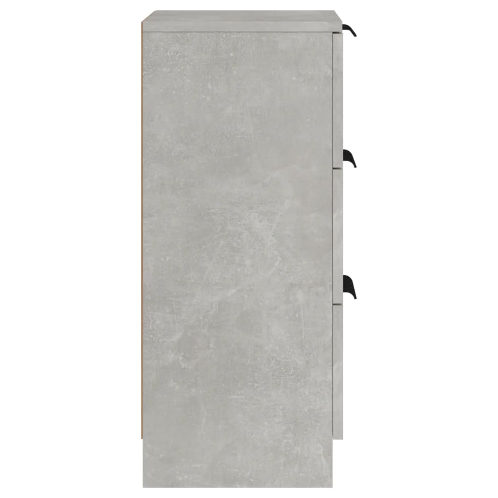 Aparador 2 uds madera contrachapada gris hormigón 30x30x70 cm