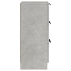 Aparador 2 uds madera contrachapada gris hormigón 30x30x70 cm