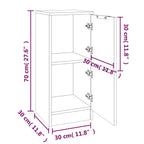 Aparador de madera contrachapada blanco 30x30x70 cm
