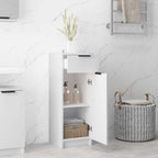 Armario de baño madera contrachapada blanco 32x33,5x90 cm