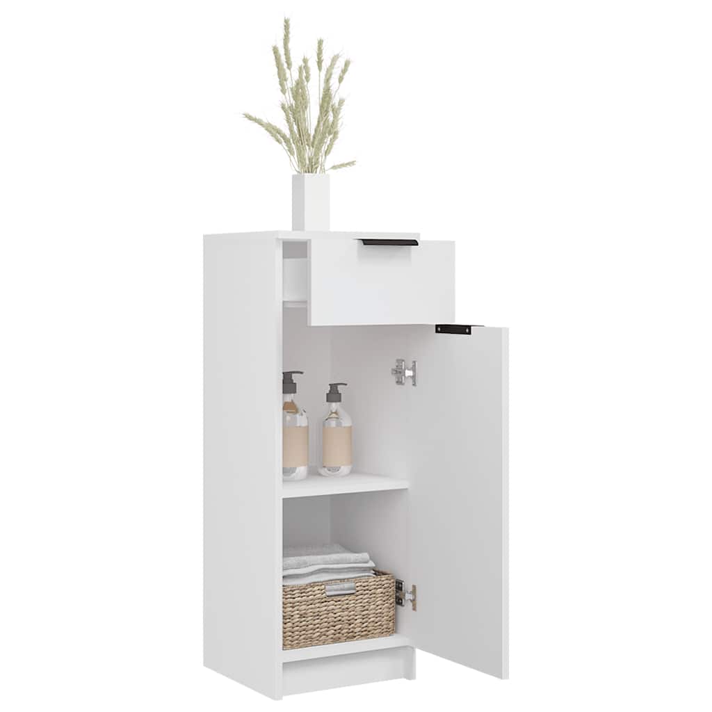 Armario de baño madera contrachapada blanco 32x33,5x90 cm