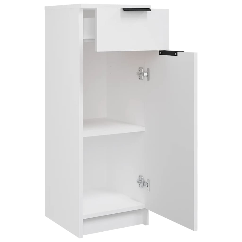 Armario de baño madera contrachapada blanco 32x33,5x90 cm