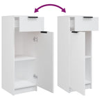 Armario de baño madera contrachapada blanco 32x33,5x90 cm