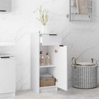 Armario de baño madera contrachapada blanco brillo 32x33,5x90 cm