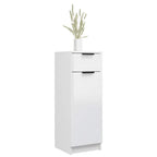 Armario de baño madera contrachapada blanco brillo 32x33,5x90 cm