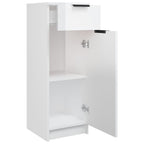 Armario de baño madera contrachapada blanco brillo 32x33,5x90 cm