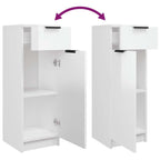 Armario de baño madera contrachapada blanco brillo 32x33,5x90 cm