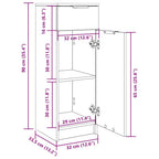 Armario de baño madera contrachapada blanco brillo 32x33,5x90 cm