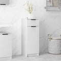 Armario de baño madera contrachapada blanco brillo 32x33,5x90 cm