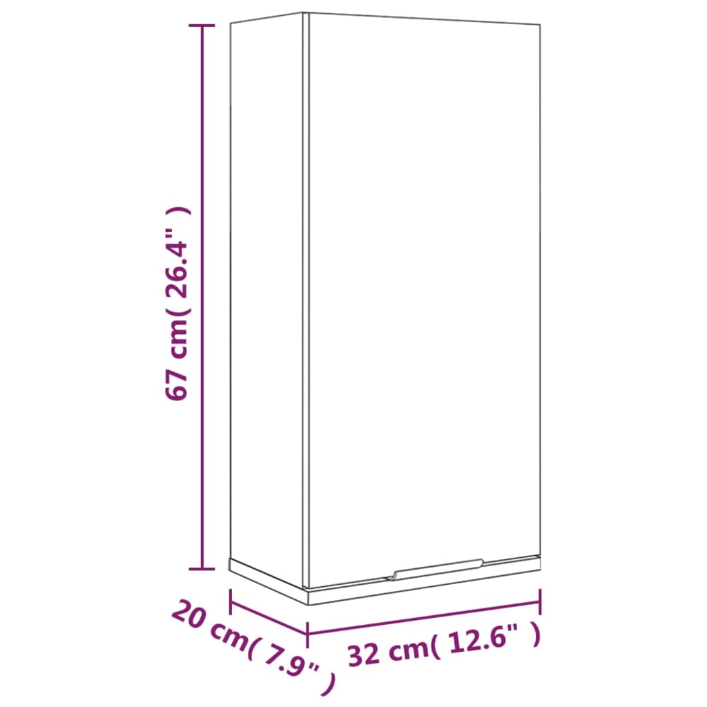 Armario de baño de pared blanco 32x20x67 cm