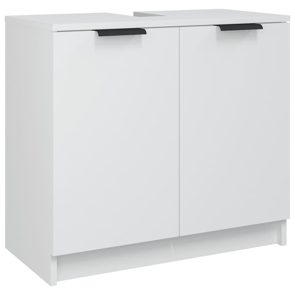 Armario de baño madera contrachapada blanco 64,5x33,5x59 cm