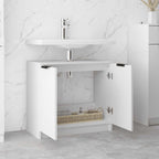Armario de baño madera contrachapada blanco 64,5x33,5x59 cm