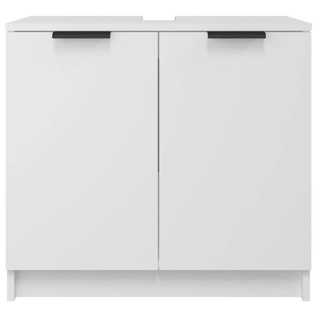 Armario de baño madera contrachapada blanco 64,5x33,5x59 cm