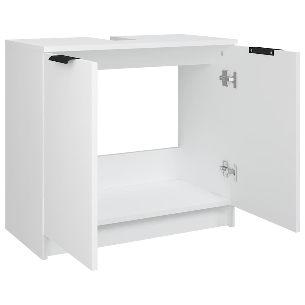 Armario de baño madera contrachapada blanco 64,5x33,5x59 cm