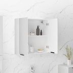 Armario de baño con espejo blanco 64x20x67 cm