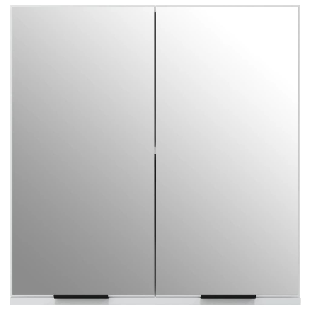 Armario de baño con espejo blanco 64x20x67 cm