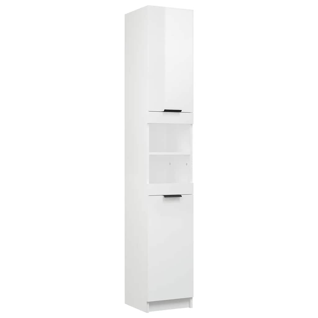 Armario de baño contrachapada blanco brillo 32x34x188,5cm
