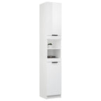 Armario de baño contrachapada blanco brillo 32x34x188,5cm