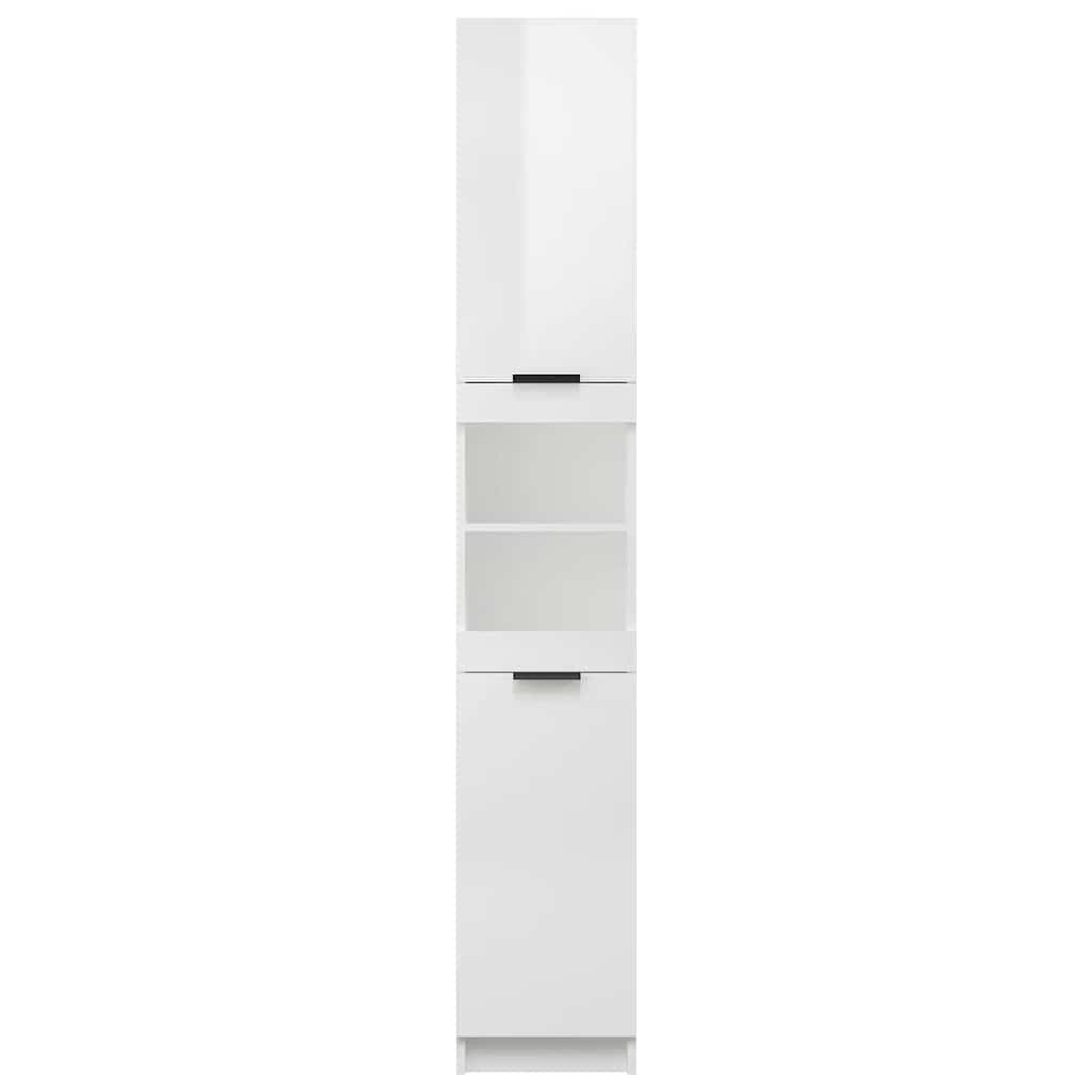 Armario de baño contrachapada blanco brillo 32x34x188,5cm