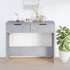 Mesa consola de madera contrachapada gris hormigón 90x36x75 cm