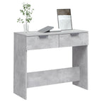 Mesa consola de madera contrachapada gris hormigón 90x36x75 cm