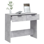 Mesa consola de madera contrachapada gris hormigón 90x36x75 cm