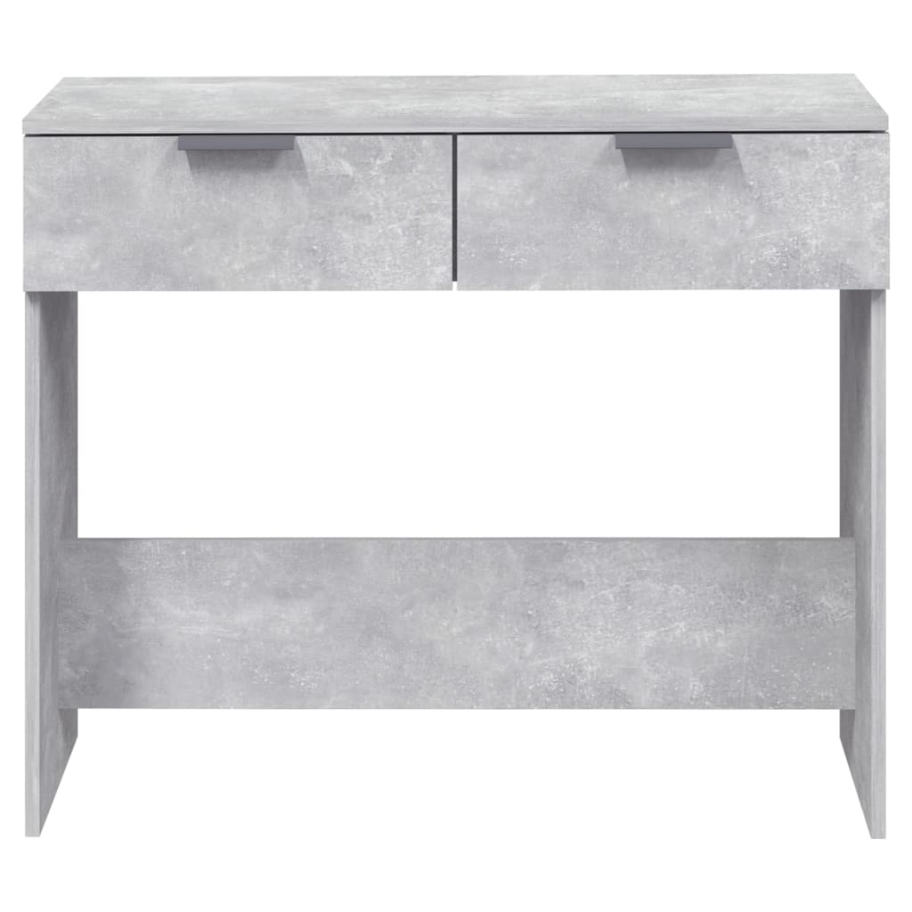 Mesa consola de madera contrachapada gris hormigón 90x36x75 cm