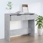 Mesa consola em contraplacado cinzento cimento 90x36x75 cm