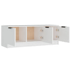 Mueble de TV madera contrachapada blanco 102x35x36,5 cm