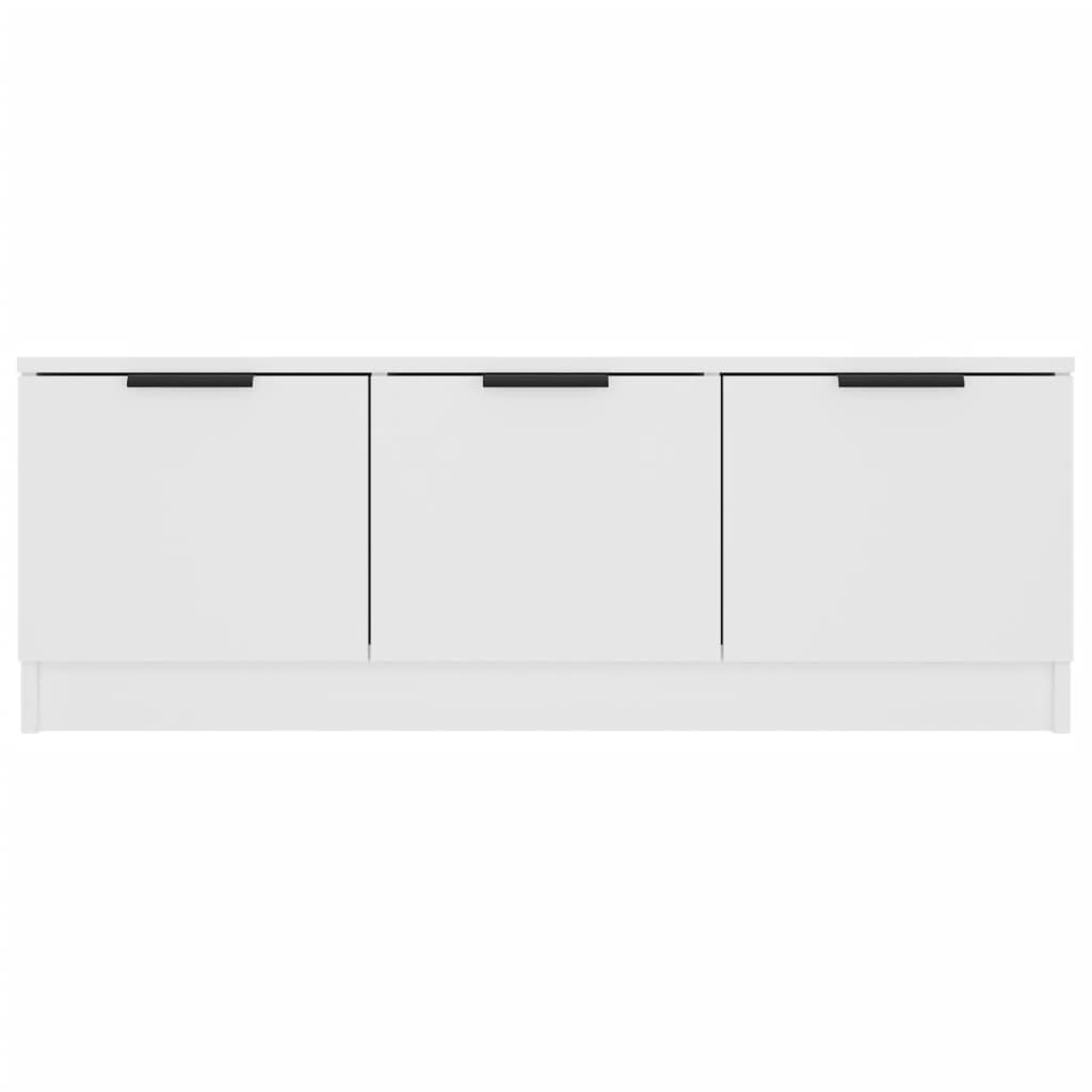 Mueble de TV madera contrachapada blanco 102x35x36,5 cm
