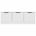 Mueble de TV madera contrachapada blanco 102x35x36,5 cm