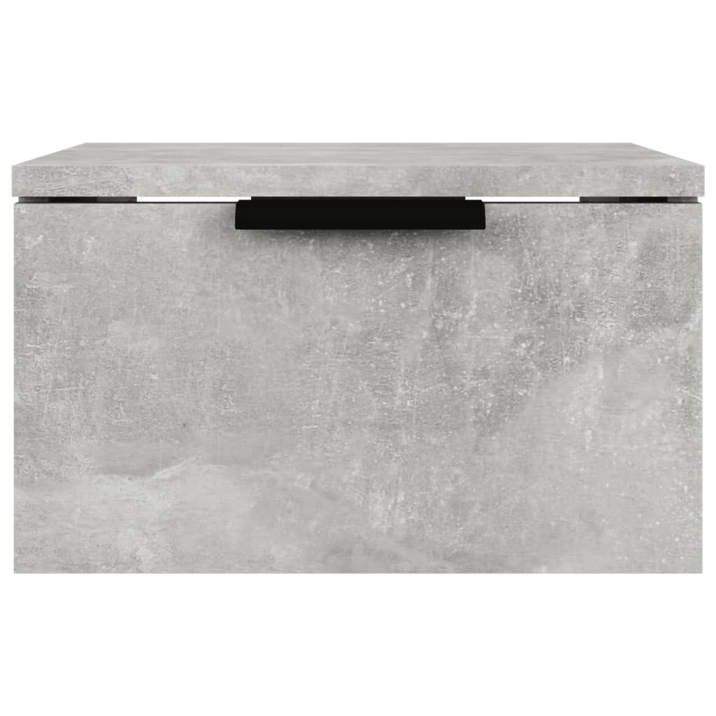 Mesita de noche de pared 2 uds color gris hormigón 34x30x20 cm