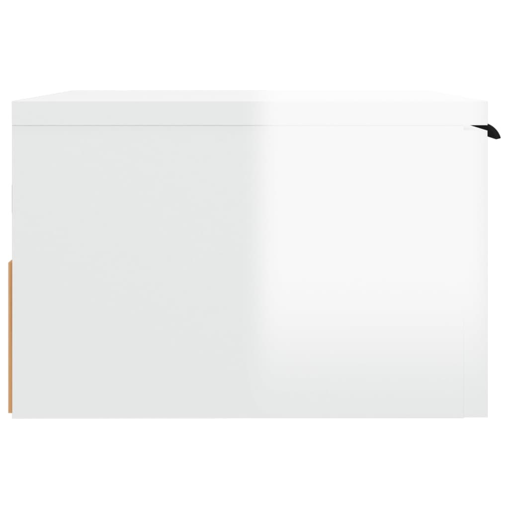 Mesitas de noche de pared 2 uds blanco brillo 34x30x20 cm