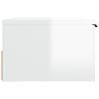 Mesitas de noche de pared 2 uds blanco brillo 34x30x20 cm